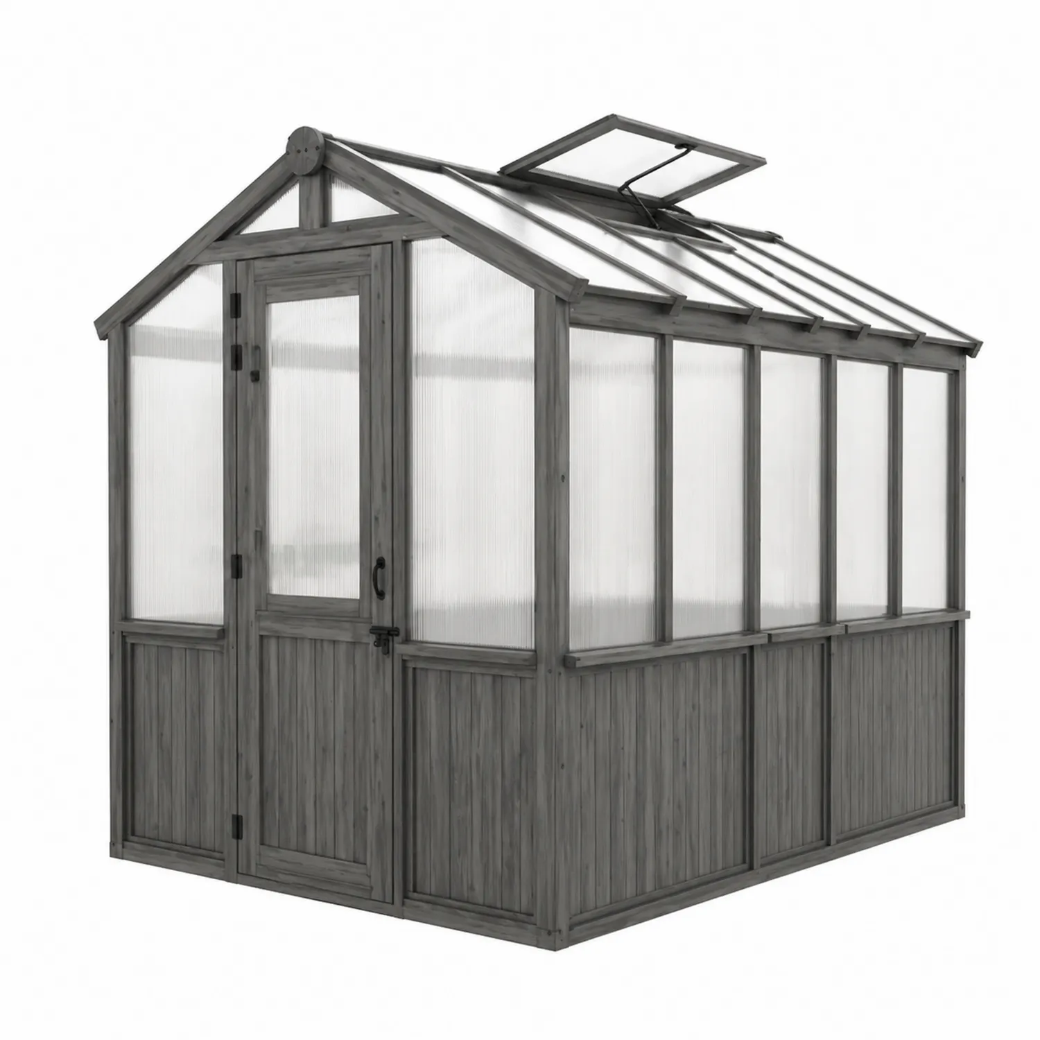 Invernadero de Madera y Policarbonato 250x200x220 cm Gris