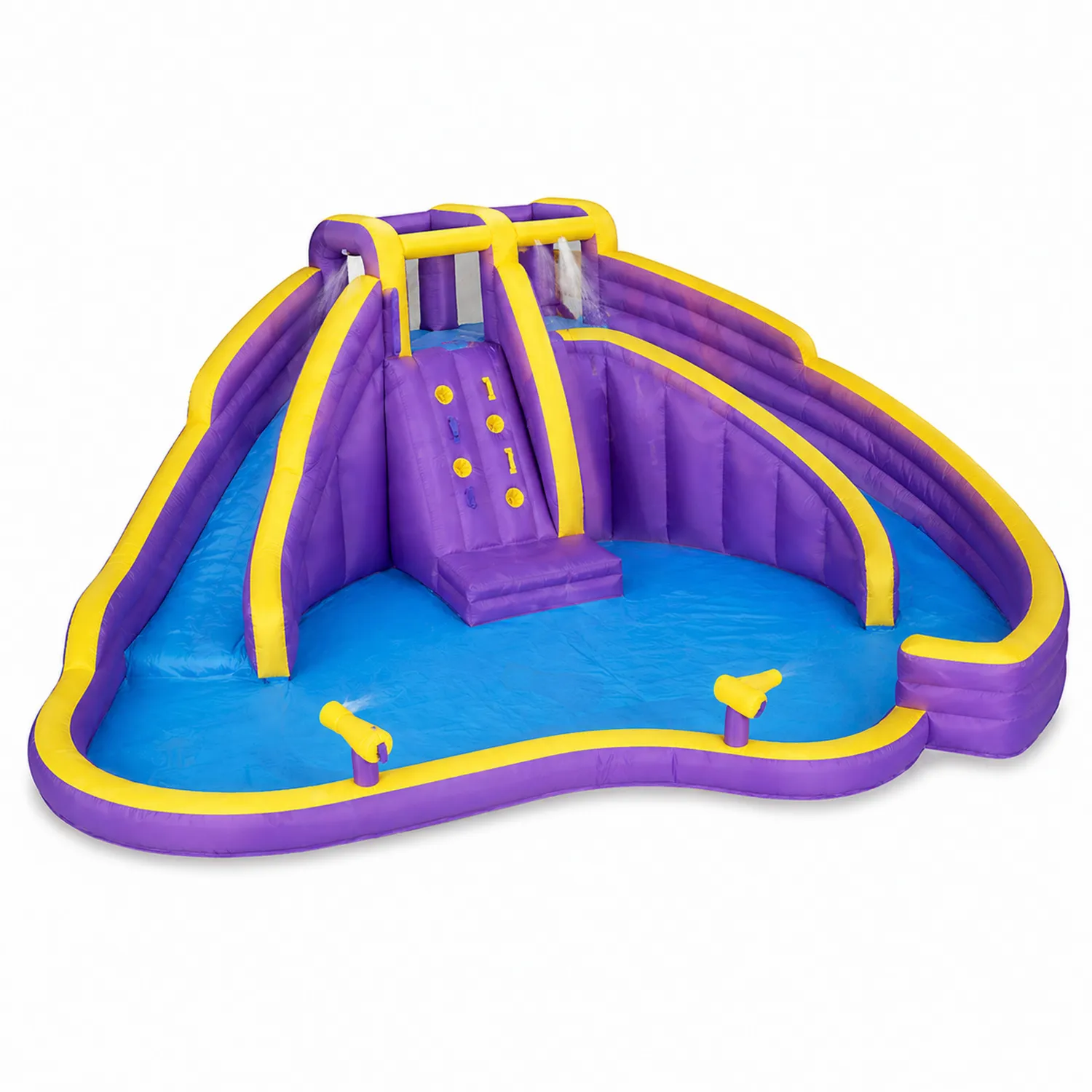 Parque Acuático Inflable de PVC 300x280x175 cm Amarillo/Violeta