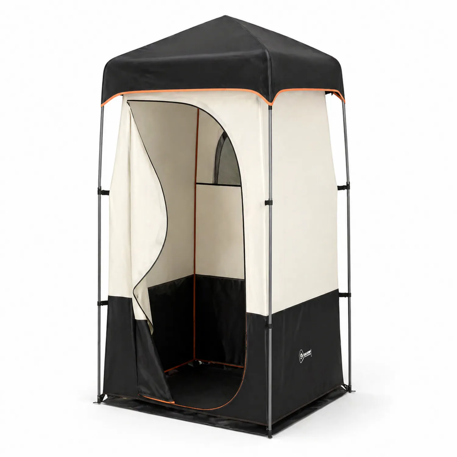 Carpa de ducha portátil exterior poliéster 120x120x210 cm Negro/Beige