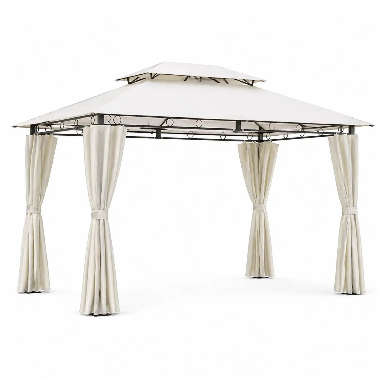 Cenador de Acero con Techo de Poliéster 3x4m Beige