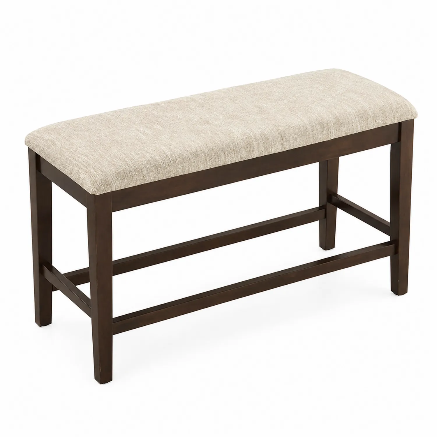 Banco de Madera con Asiento de Lino y Espuma