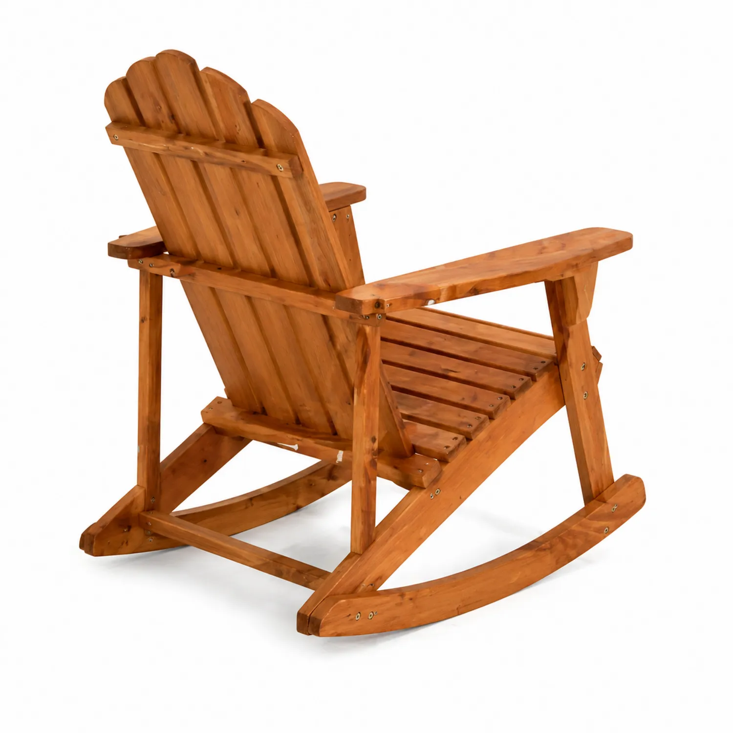 Mecedora de madera de acacia marrón 89x75x114 cm
