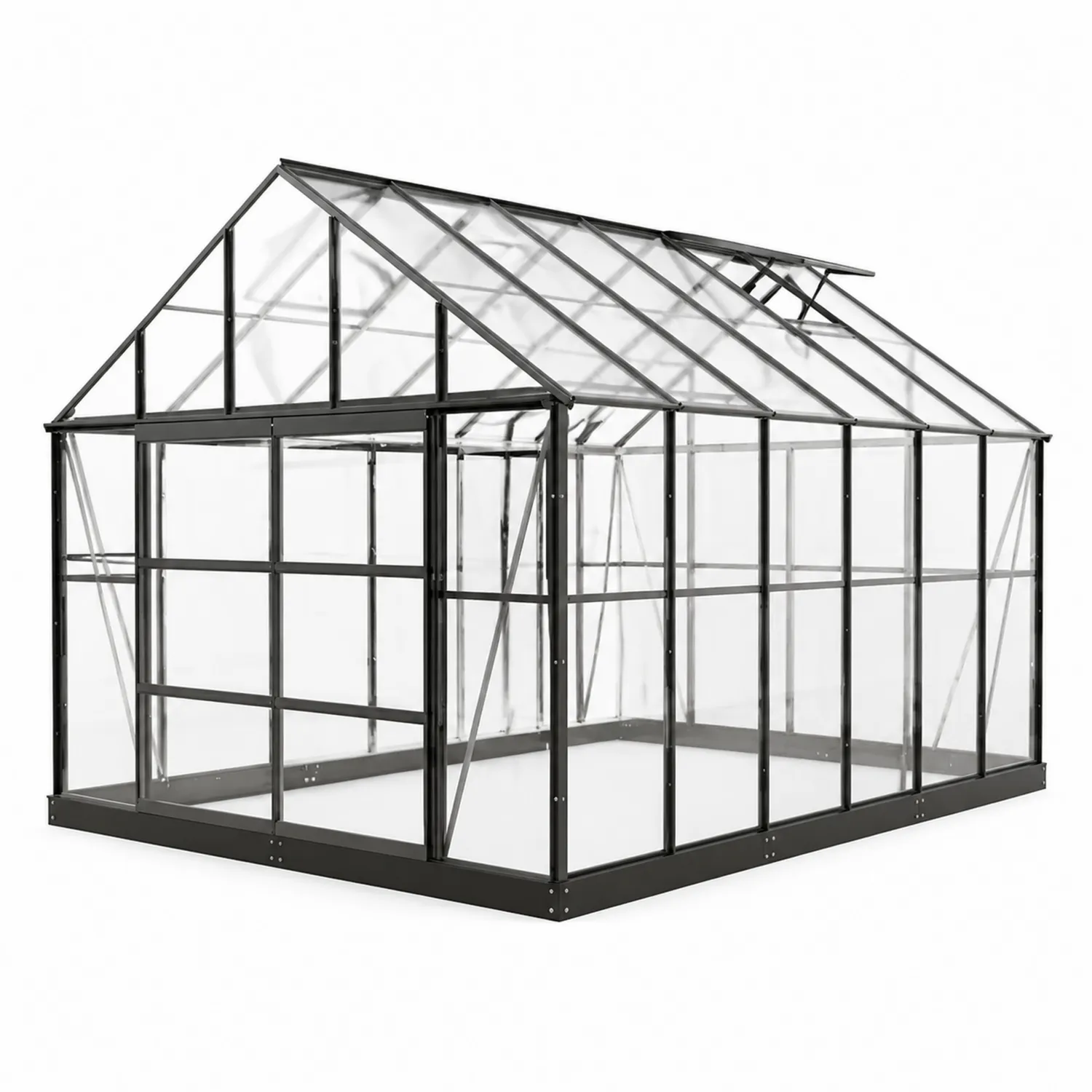 Invernadero de aluminio y policarbonato transparente 3x2x2 m