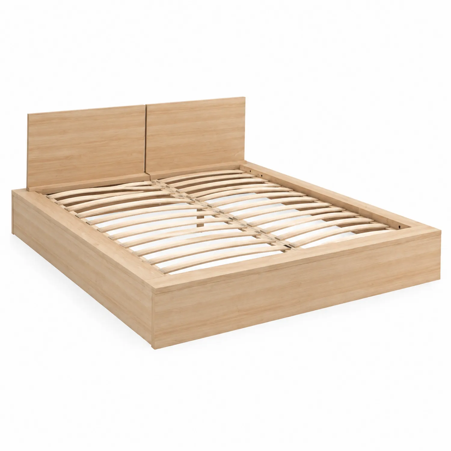 Cama doble de madera 200x160 cm color Madera Natural