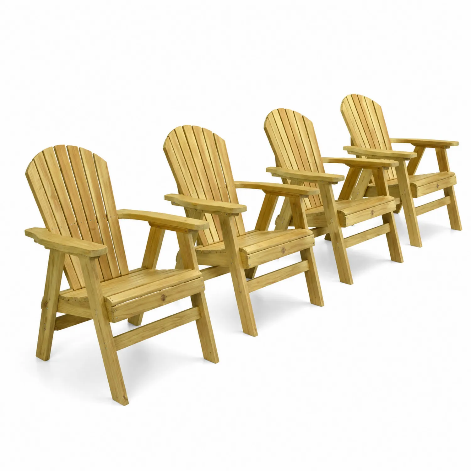 Conjunto de Sillas de Madera de Pino 4 Unidades