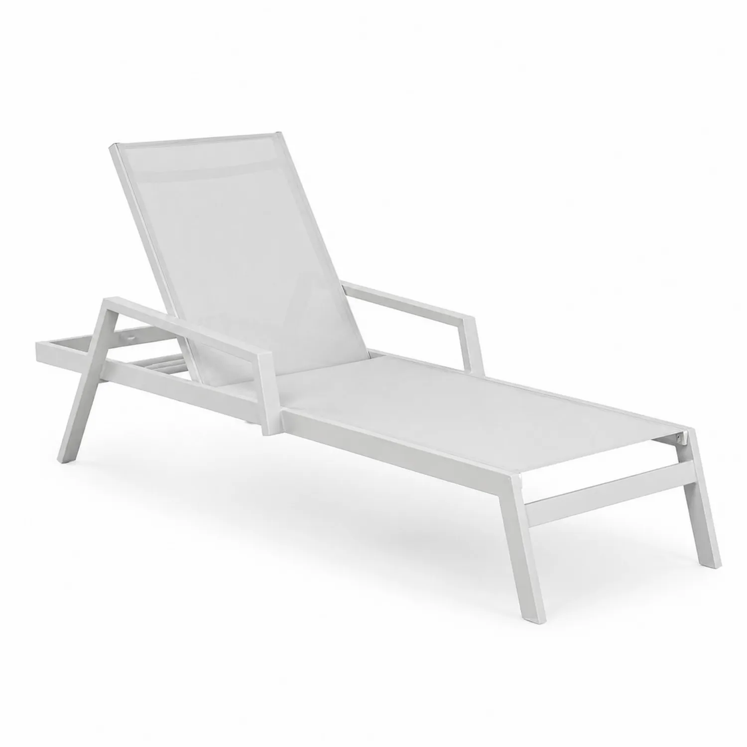 Tumbona de aluminio y textilene con respaldo ajustable Blanco
