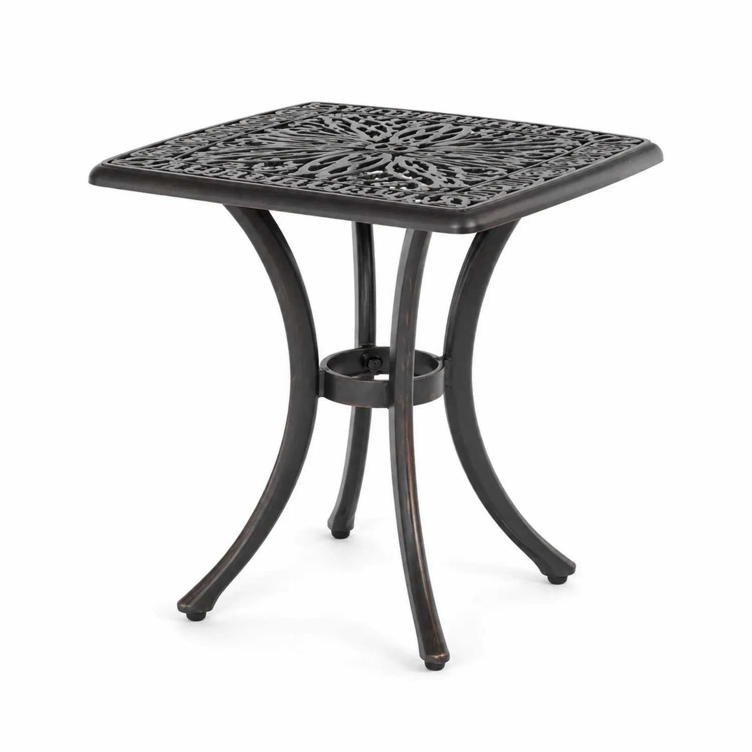 Mesa de aluminio fundido para exteriores 60x60 cm Negra