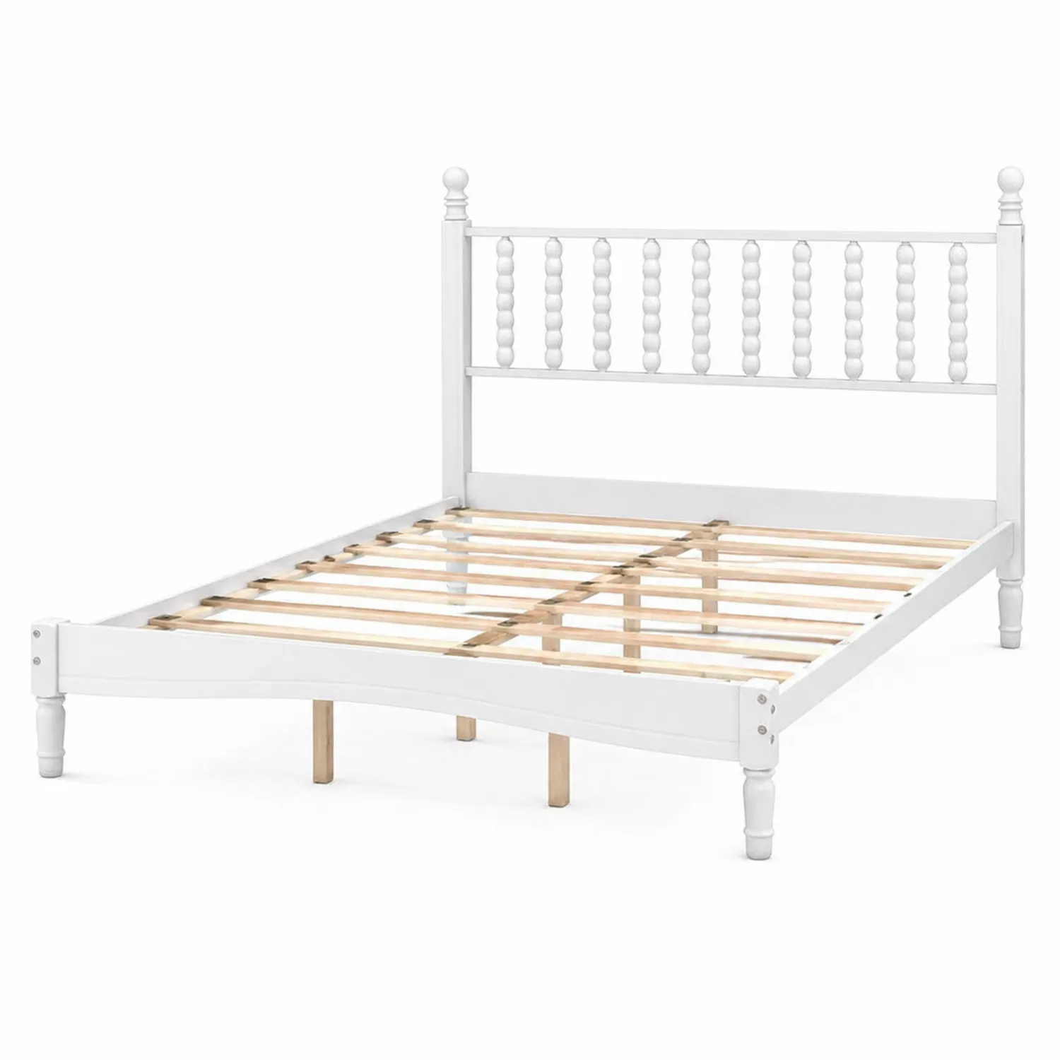 Cama de madera blanca 200x150 cm
