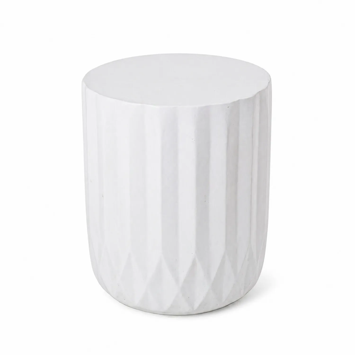 Mesa auxiliar de cerámica blanca 40 cm