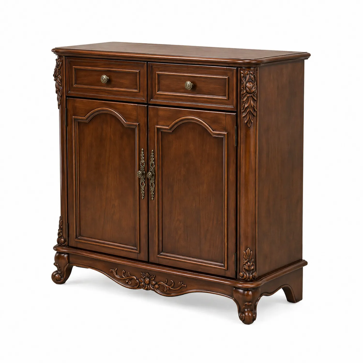Cómoda de madera con puertas y cajones marrón
