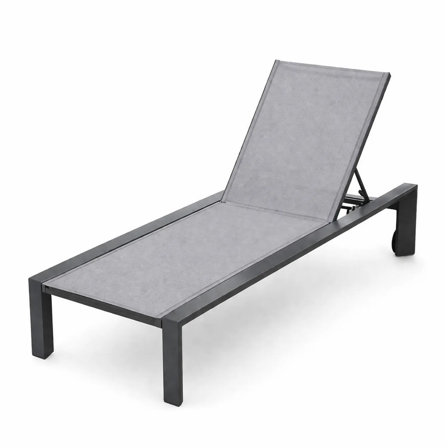 Tumbona de aluminio y textilene gris para exterior