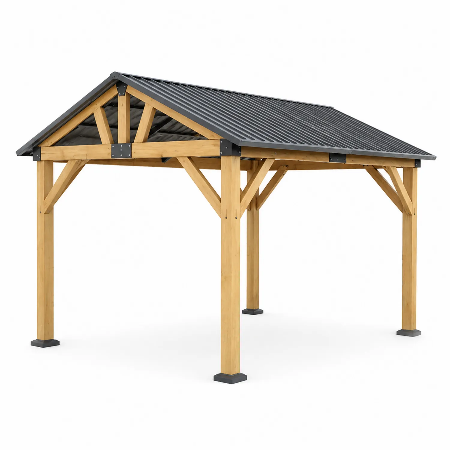 Cenador de Madera de Pino y Techo Metálico 300x400 cm