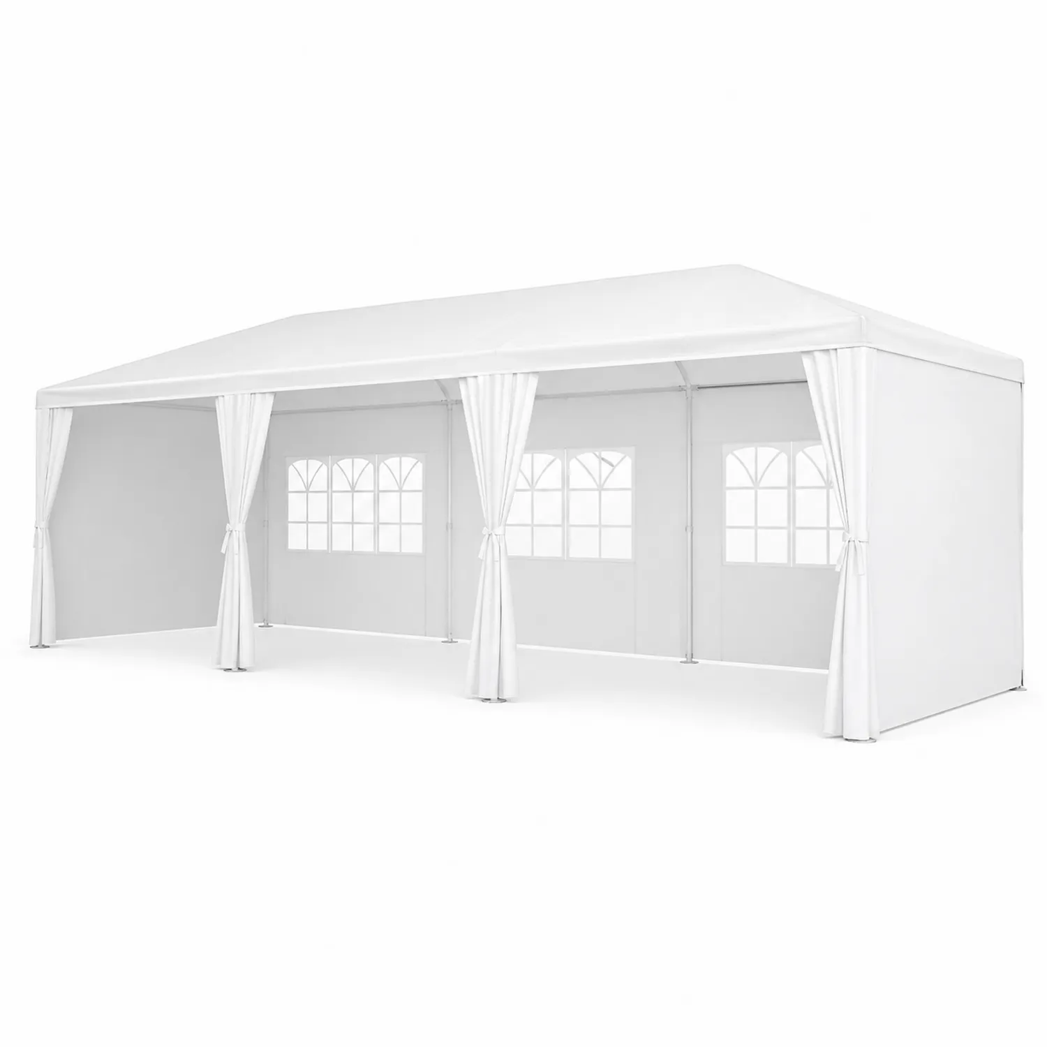 Carpa Blanca de Poliéster y Acero con Ventanas
