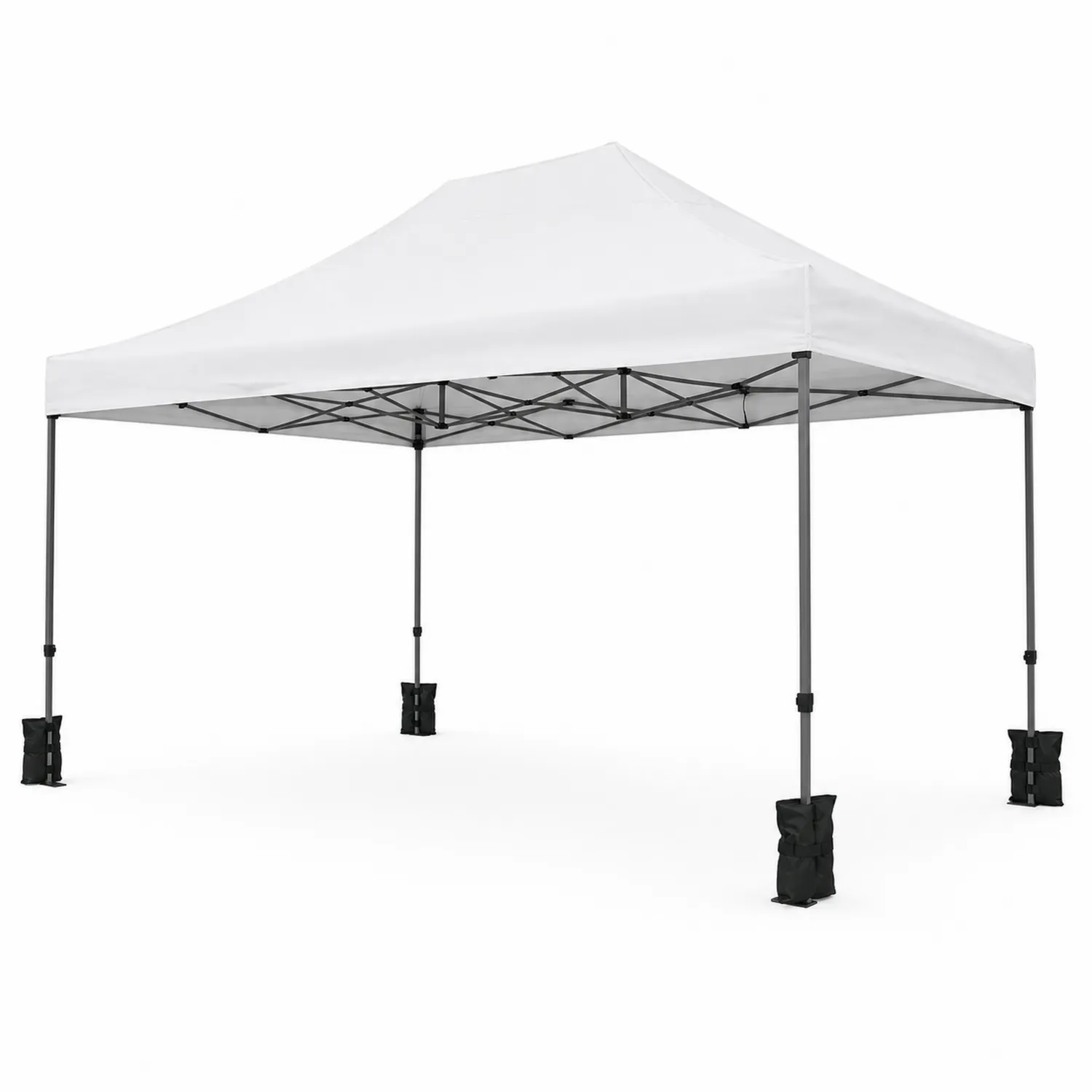 Carpa Plegable de Acero y Poliéster Blanca 3x3 m