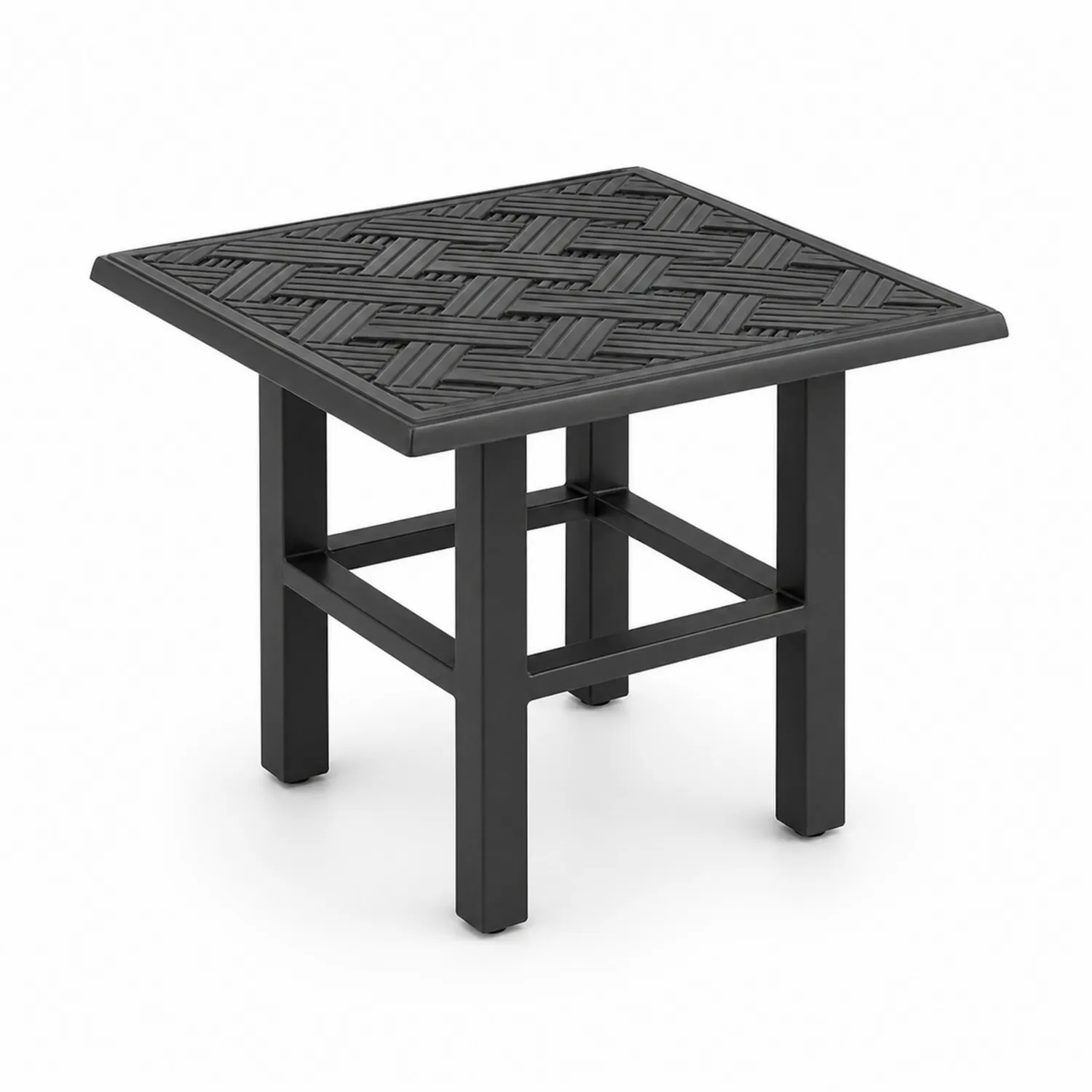 Mesa auxiliar cuadrada de metal negro 50x50x45cm