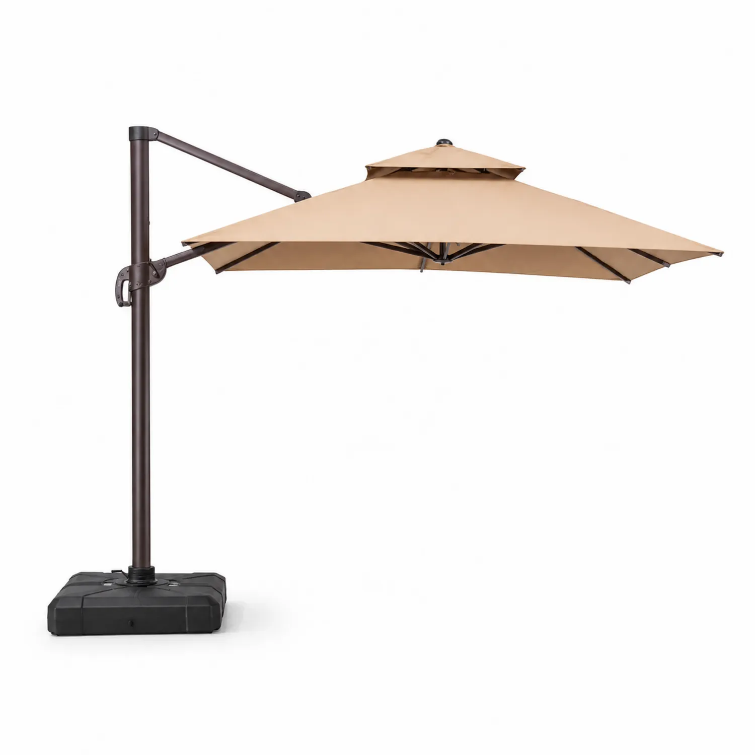 Sombrilla de poliéster con soporte de aluminio 300cm Beige