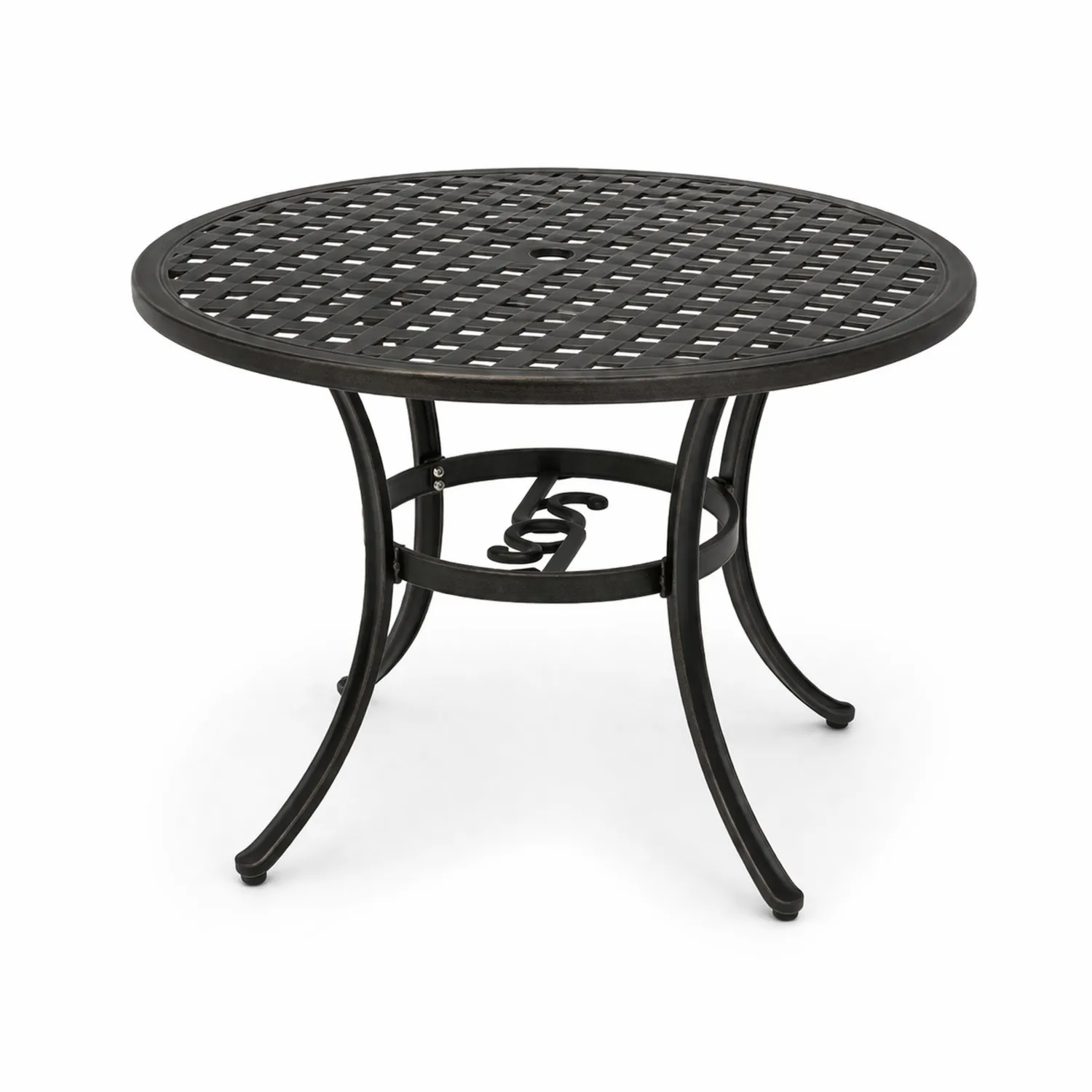 Mesa redonda de metal para exterior Negra
