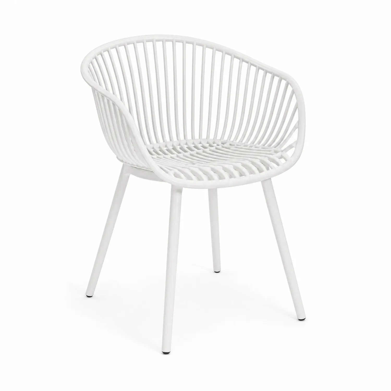 Sillón de exterior de plástico blanco