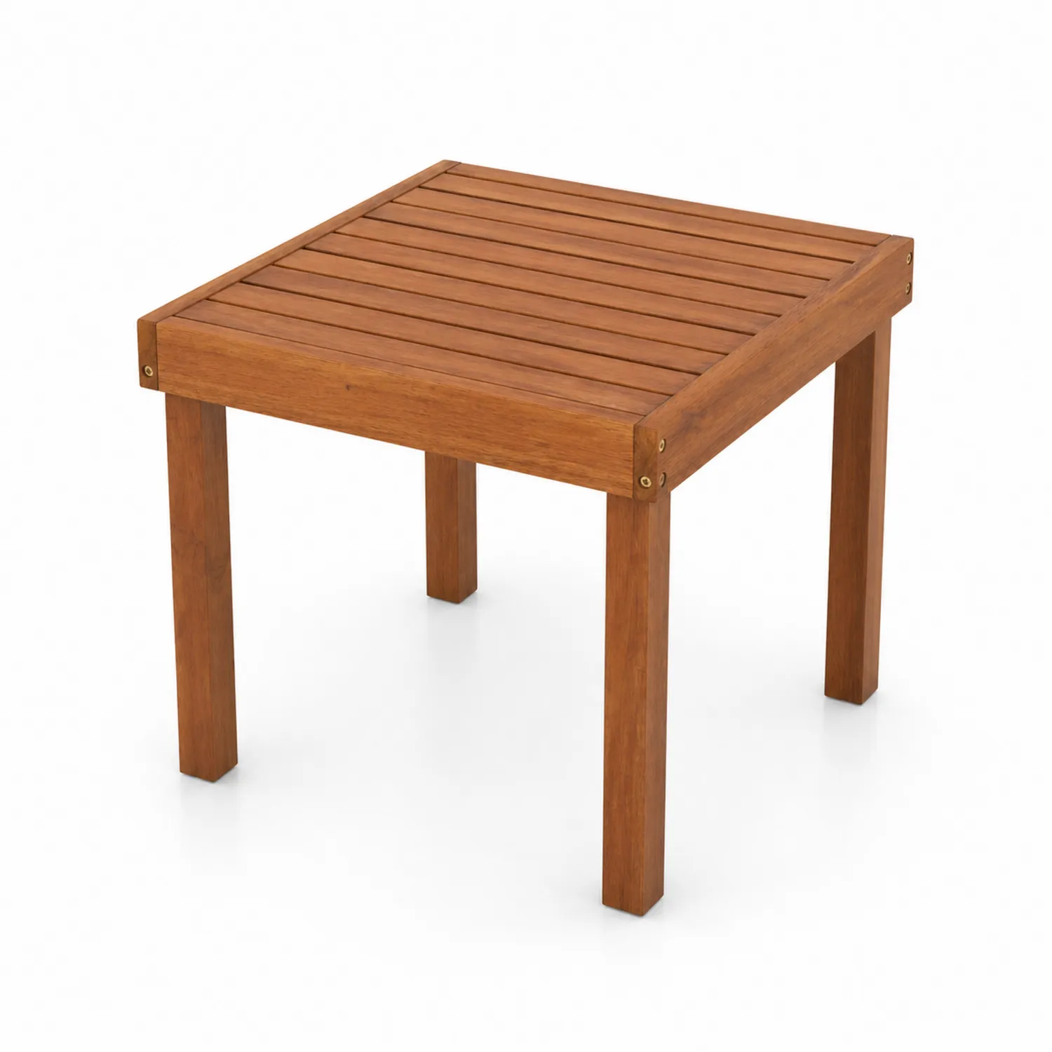 Mesa auxiliar de madera de eucalipto 45x45x45 cm Marrón