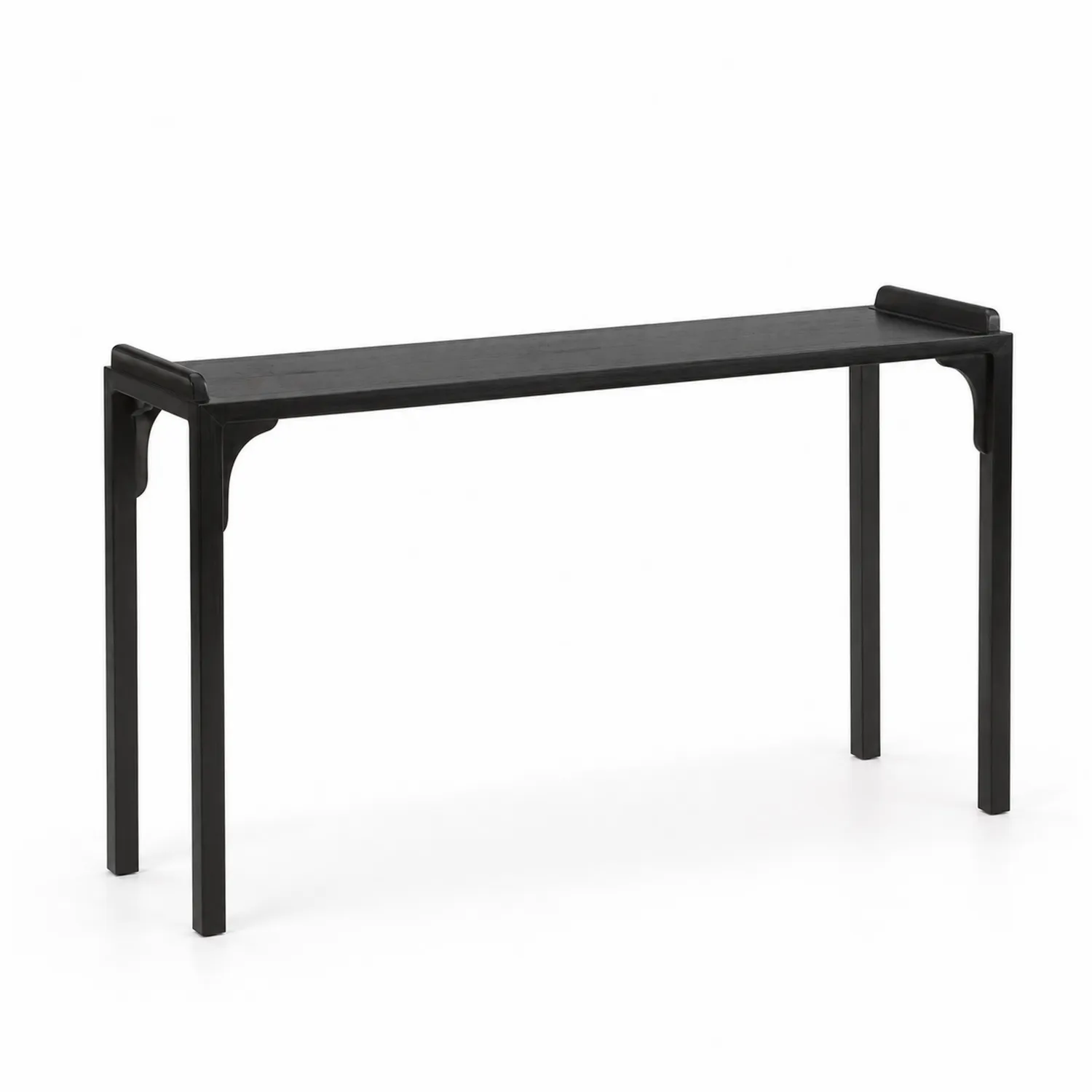 Mesa de recibidor de madera negra 100x30x75 cm