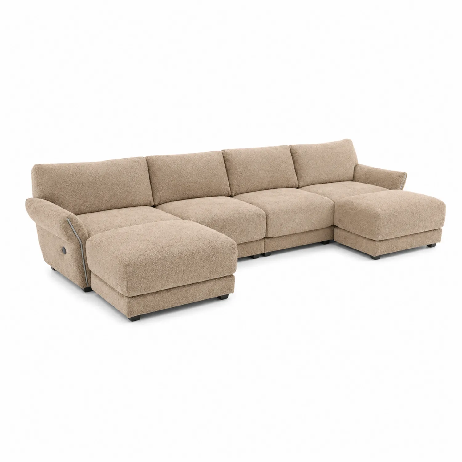 Sofá seccional de tela con chaise longue