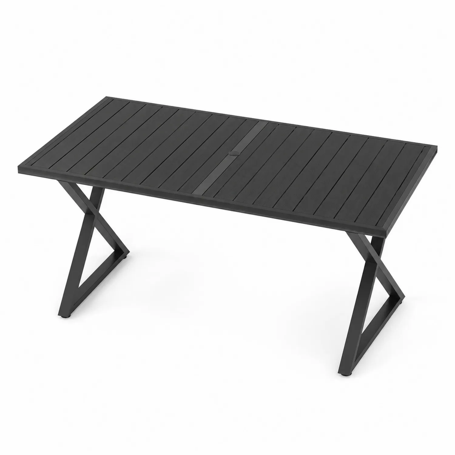 Mesa de jardín de aluminio negra 180x90 cm