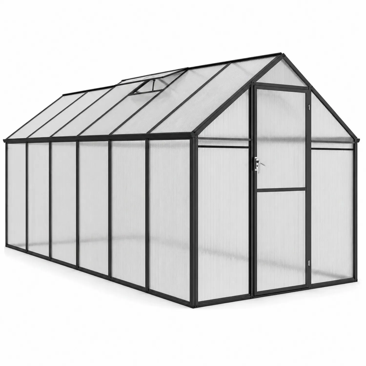 Invernadero de Policarbonato y Aluminio 430x250x195 cm Gris