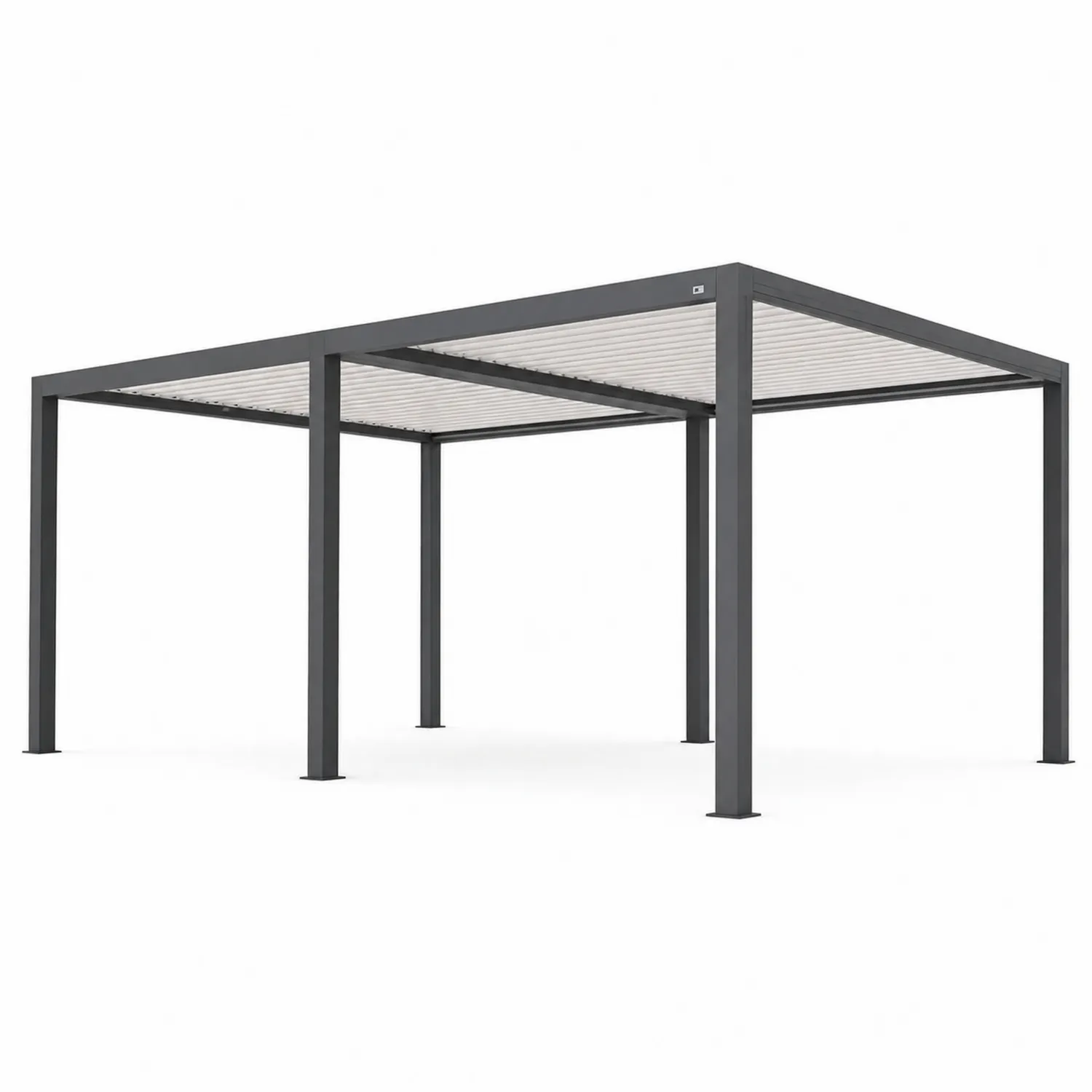 Pérgola de Aluminio y Acero 300x400 cm Gris Oscuro
