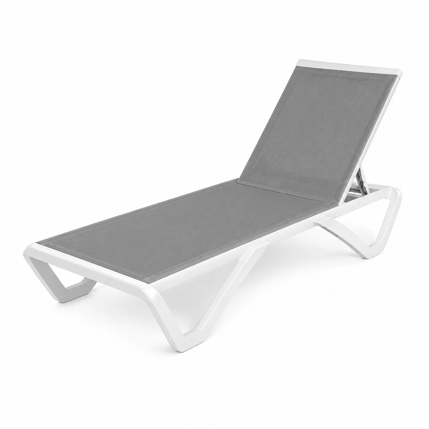 Tumbona de aluminio y textileno gris ajustable