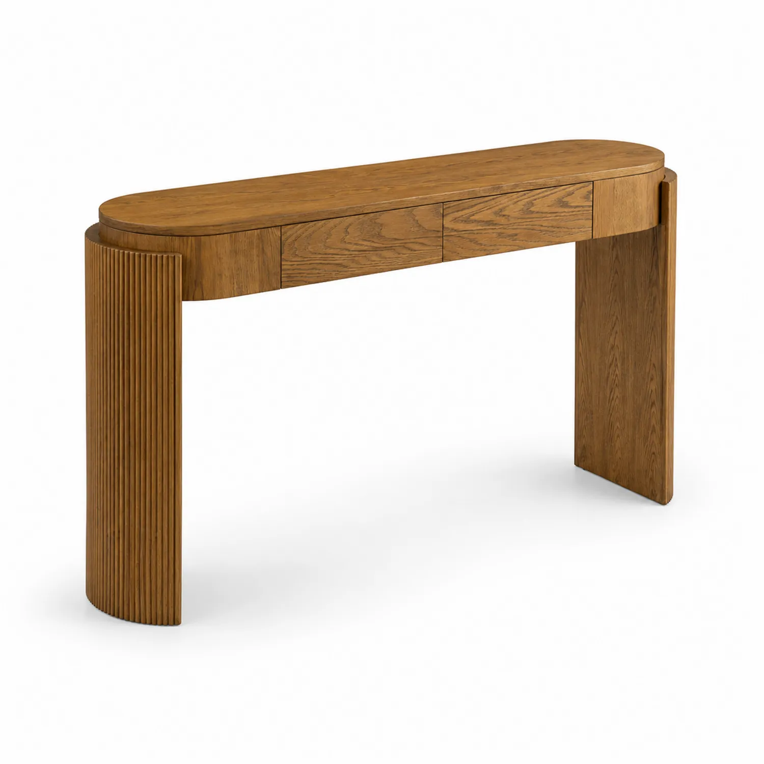 Mesa Consola de Madera Maciza de Roble 120x40x75 cm Marrón