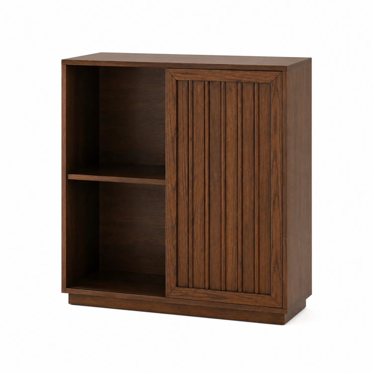 Armario de Madera Maciza con Puerta Corredera Marrón 80x100x30 cm