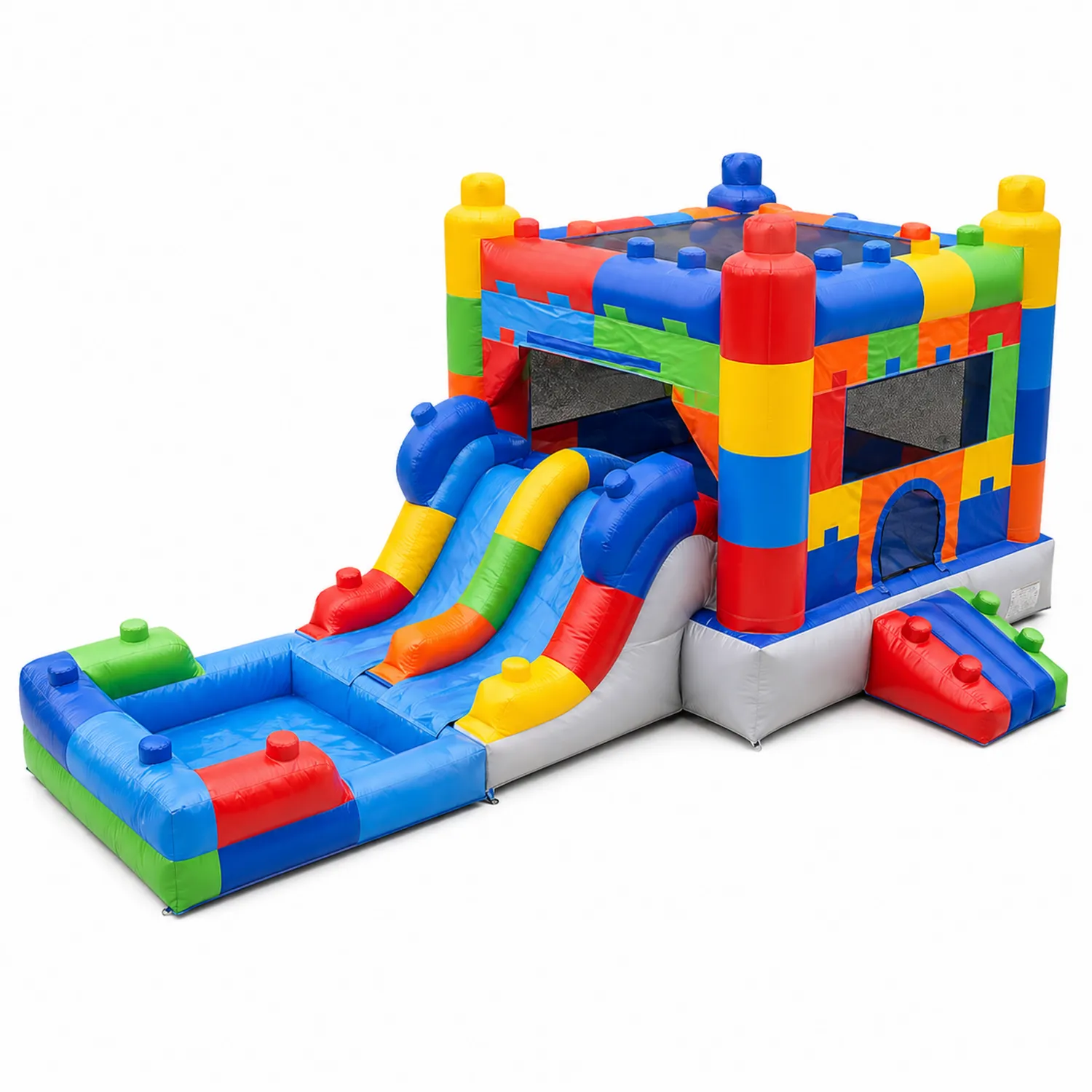 Castillo hinchable de PVC multicolor con tobogán
