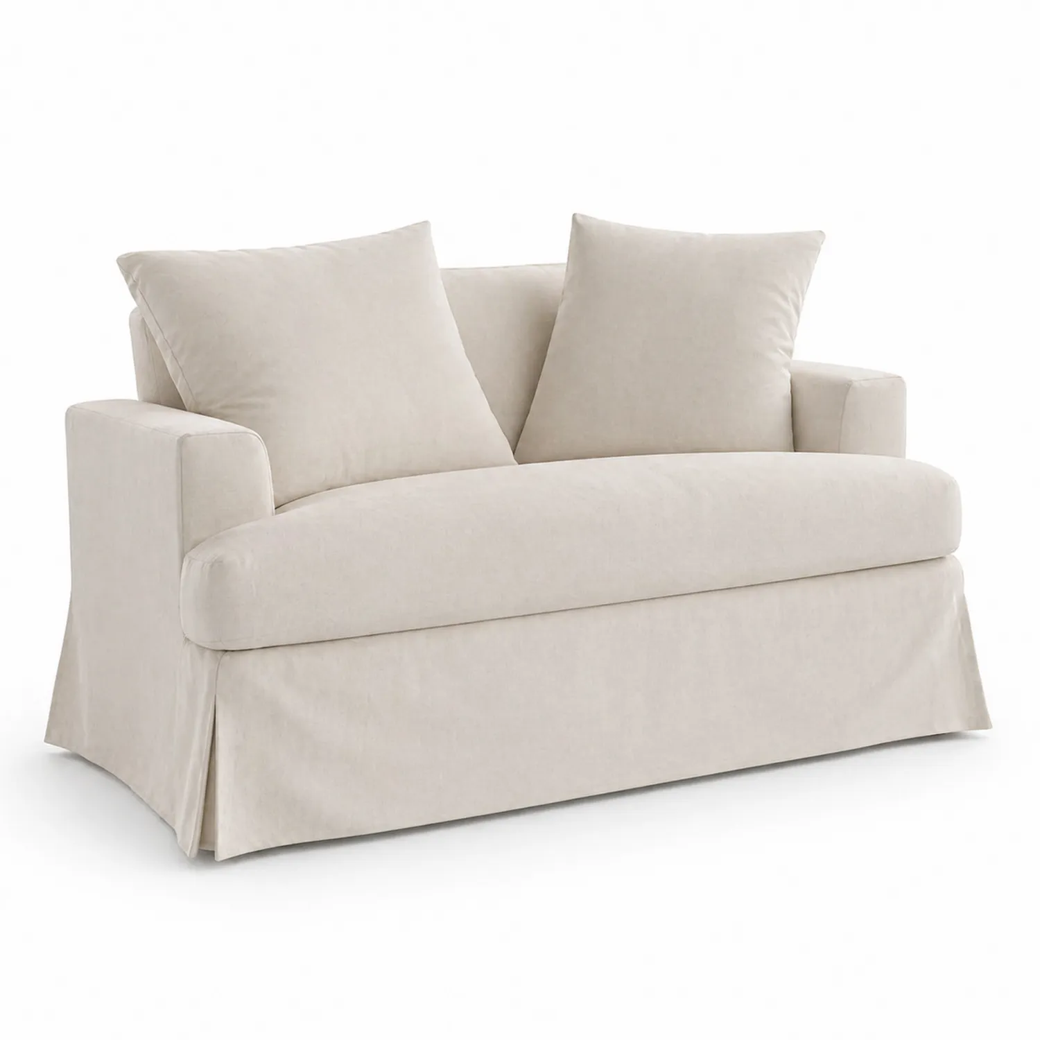 Sofá de dos plazas de poliéster beige