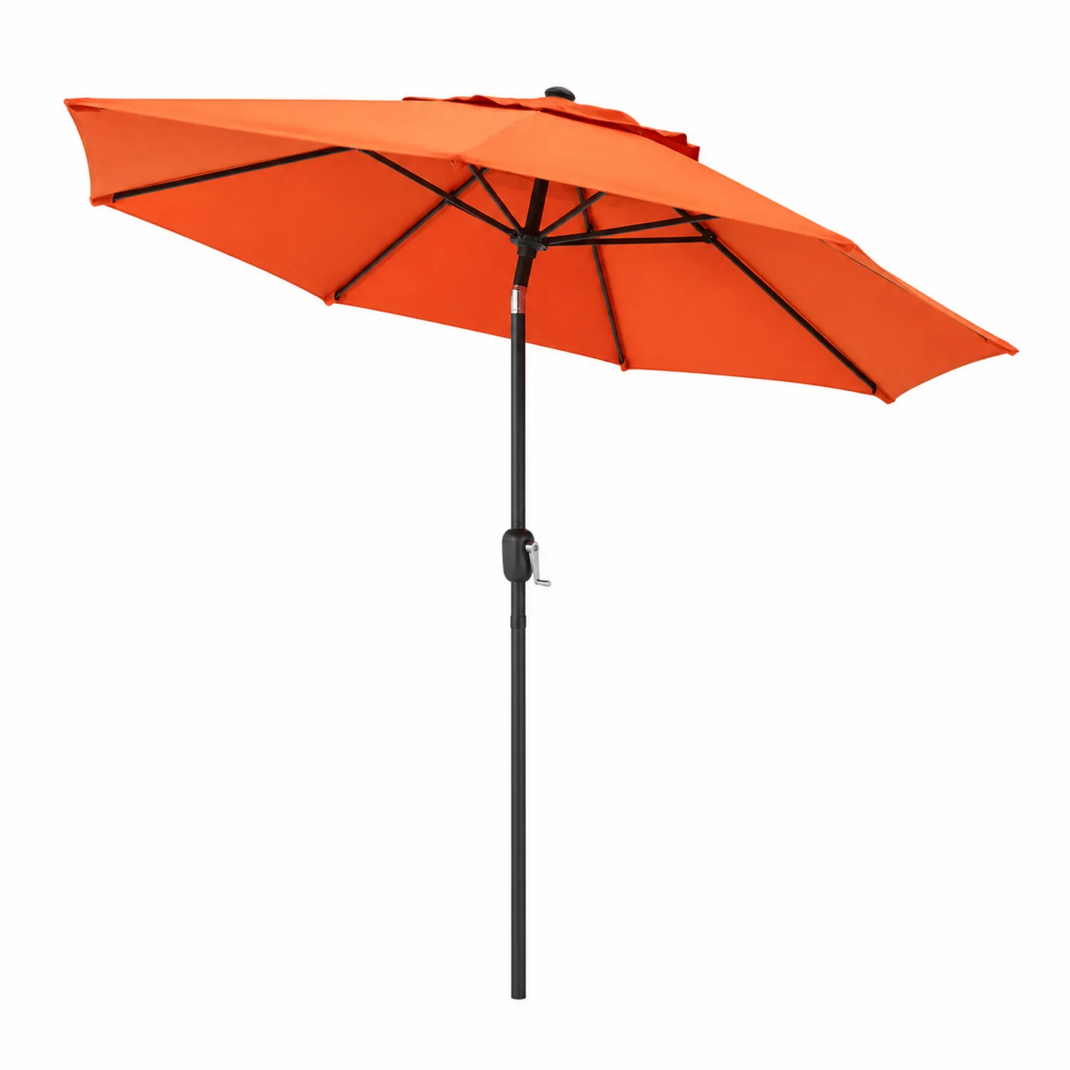 Sombrilla de Patio Redonda de Aluminio y Poliéster Naranja 270cm