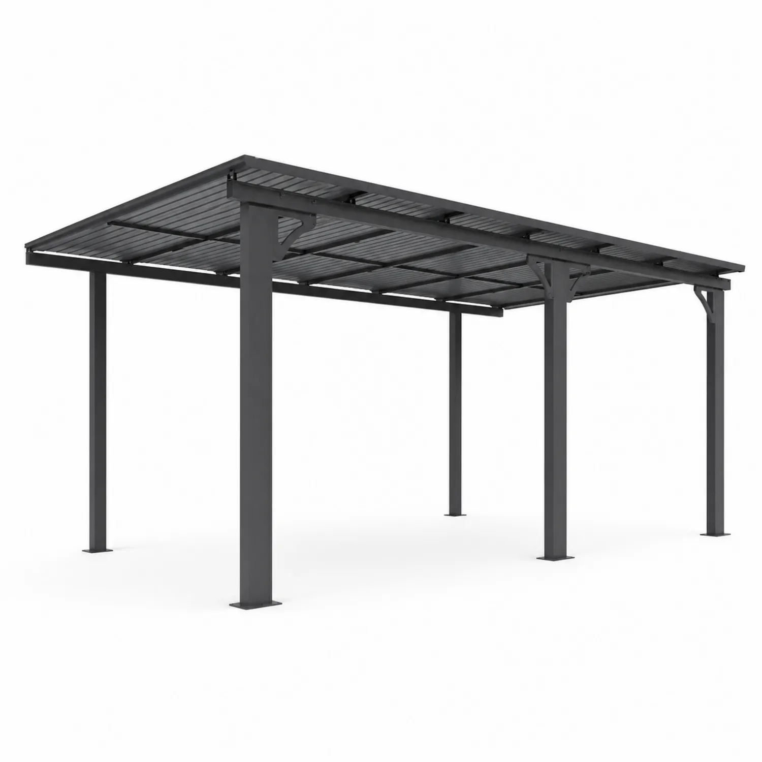 Pérgola de Aluminio y Policarbonato Gris Oscuro 300x400x250 cm