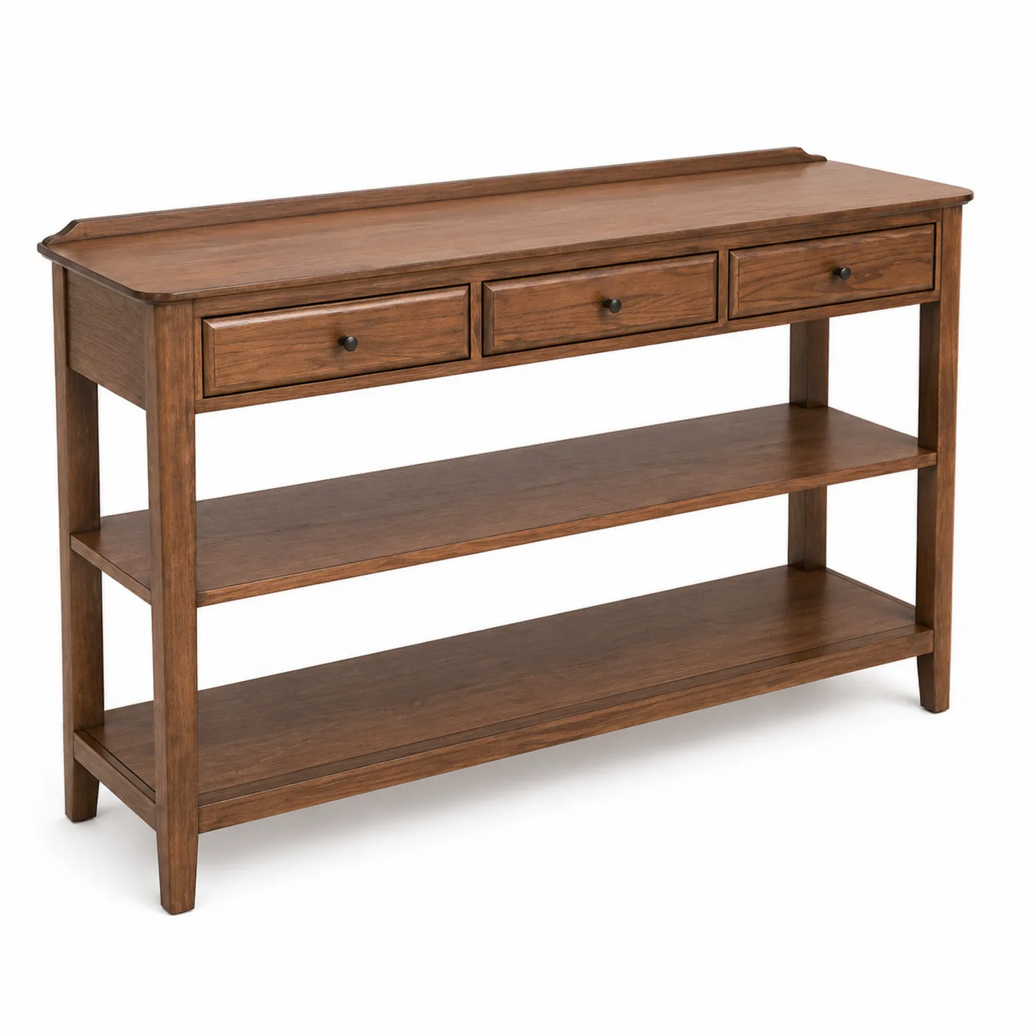 Mesa de madera con 3 cajones y 2 estantes