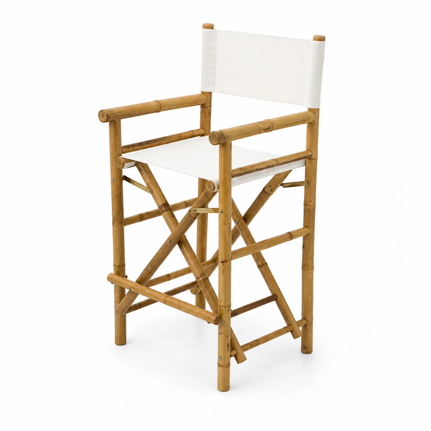 Silla Plegable de Bambú con Respaldo de Lona