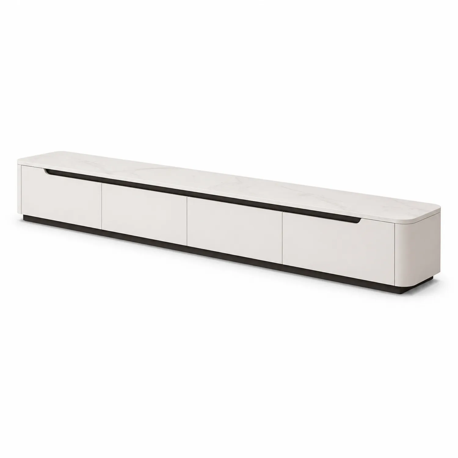 Mueble de TV de MDF con Superficie de Mármol Blanco 200x35x40 cm