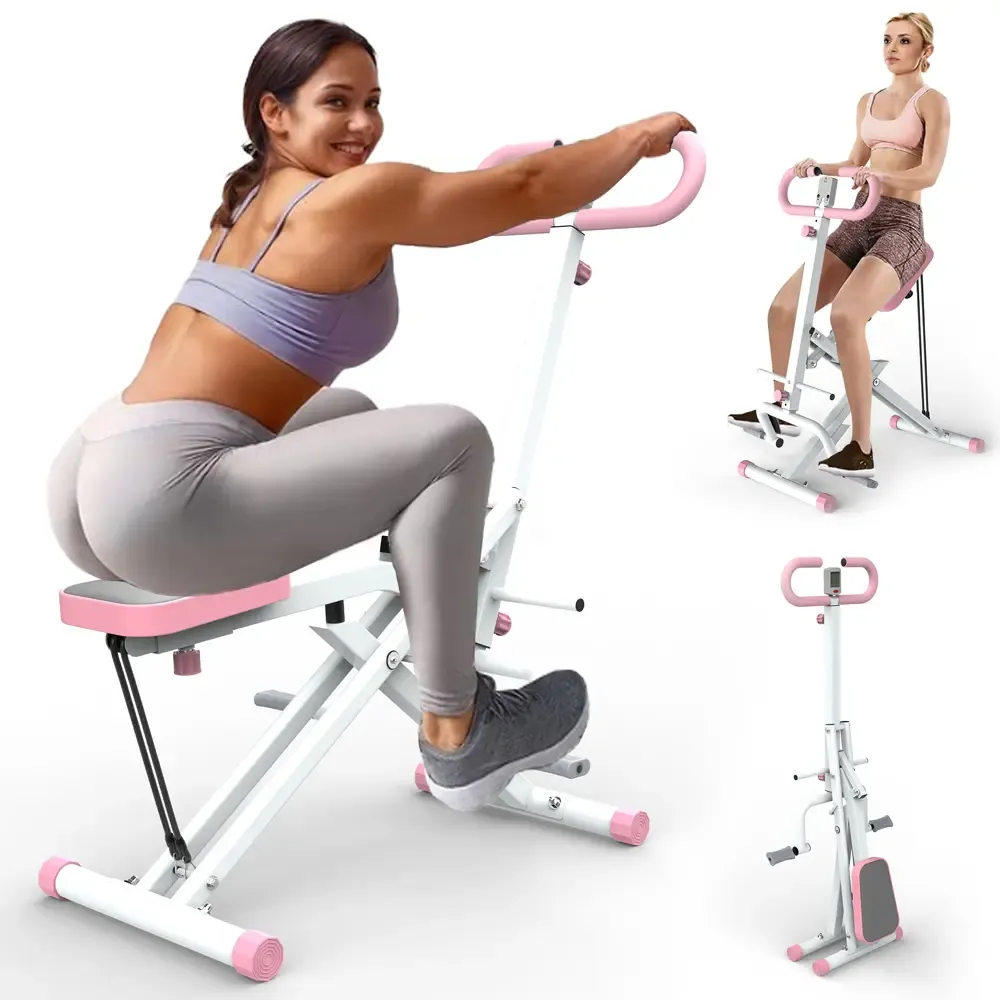 Foldable Dual‑Function Ride & Row Squat Trainer | 260 LBS, 4 Adjustable Resistance Bands