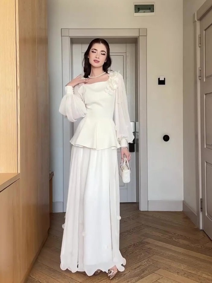 Elegant Ruffle Two-Piece Maxi Set