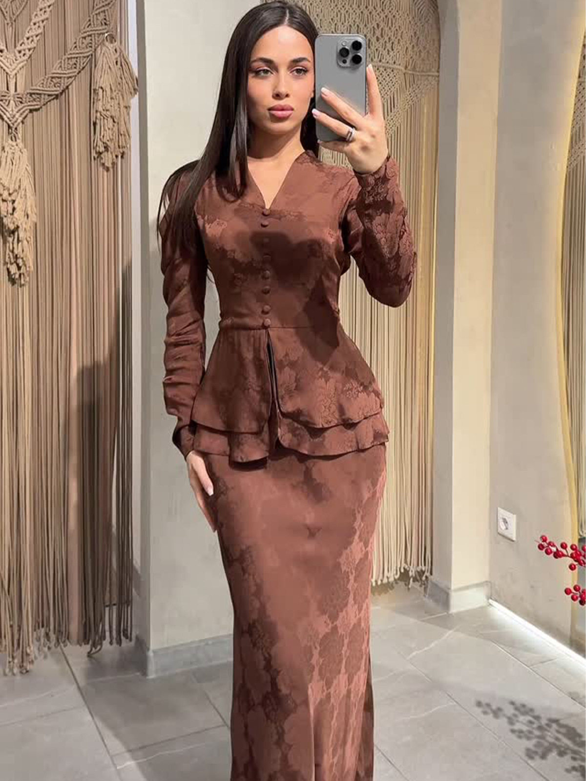 Vintage Floral Elegant Two-Piece Set