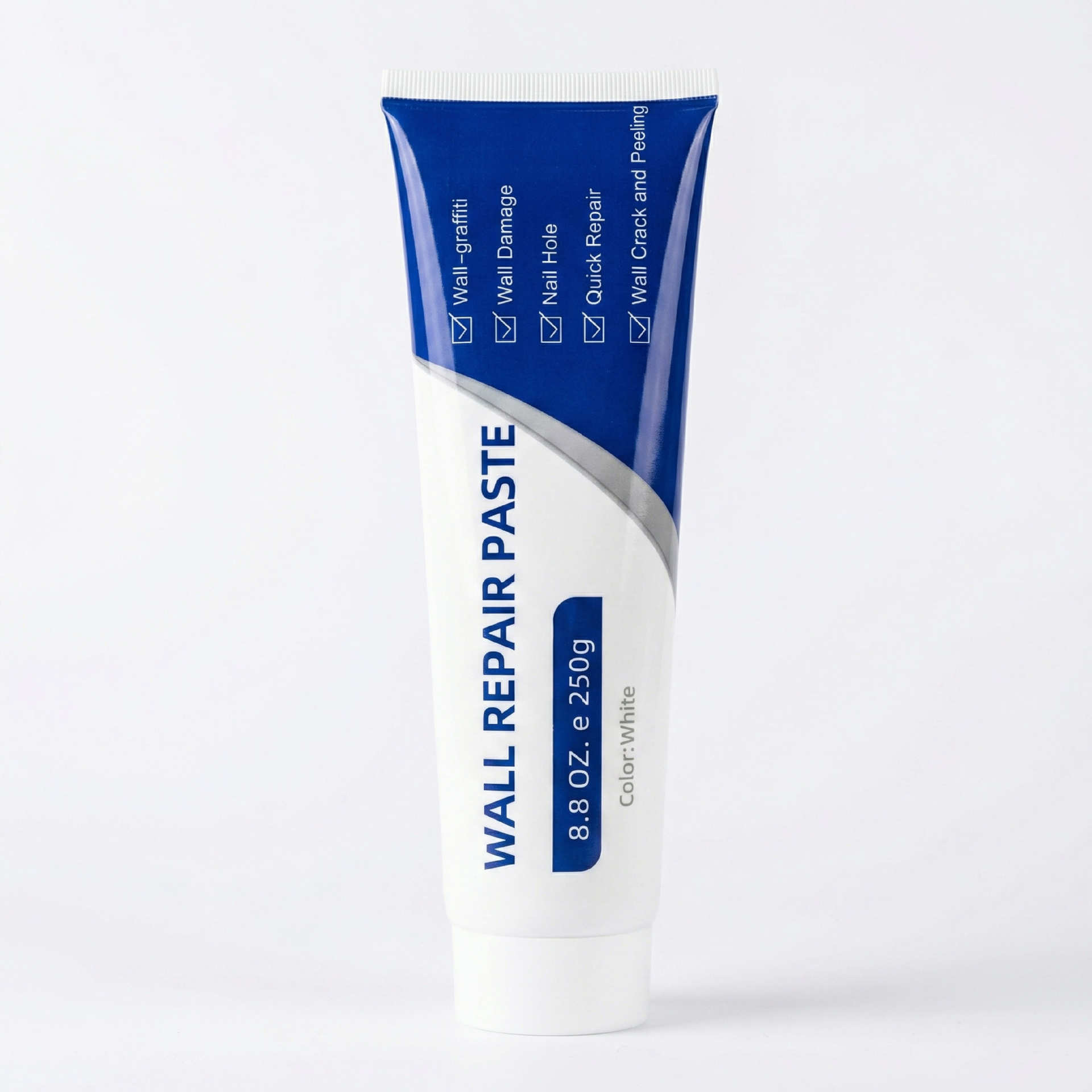 Wall repair paste for fixing cracks in walls, repairing graffiti, and preventing mold and moisture.
