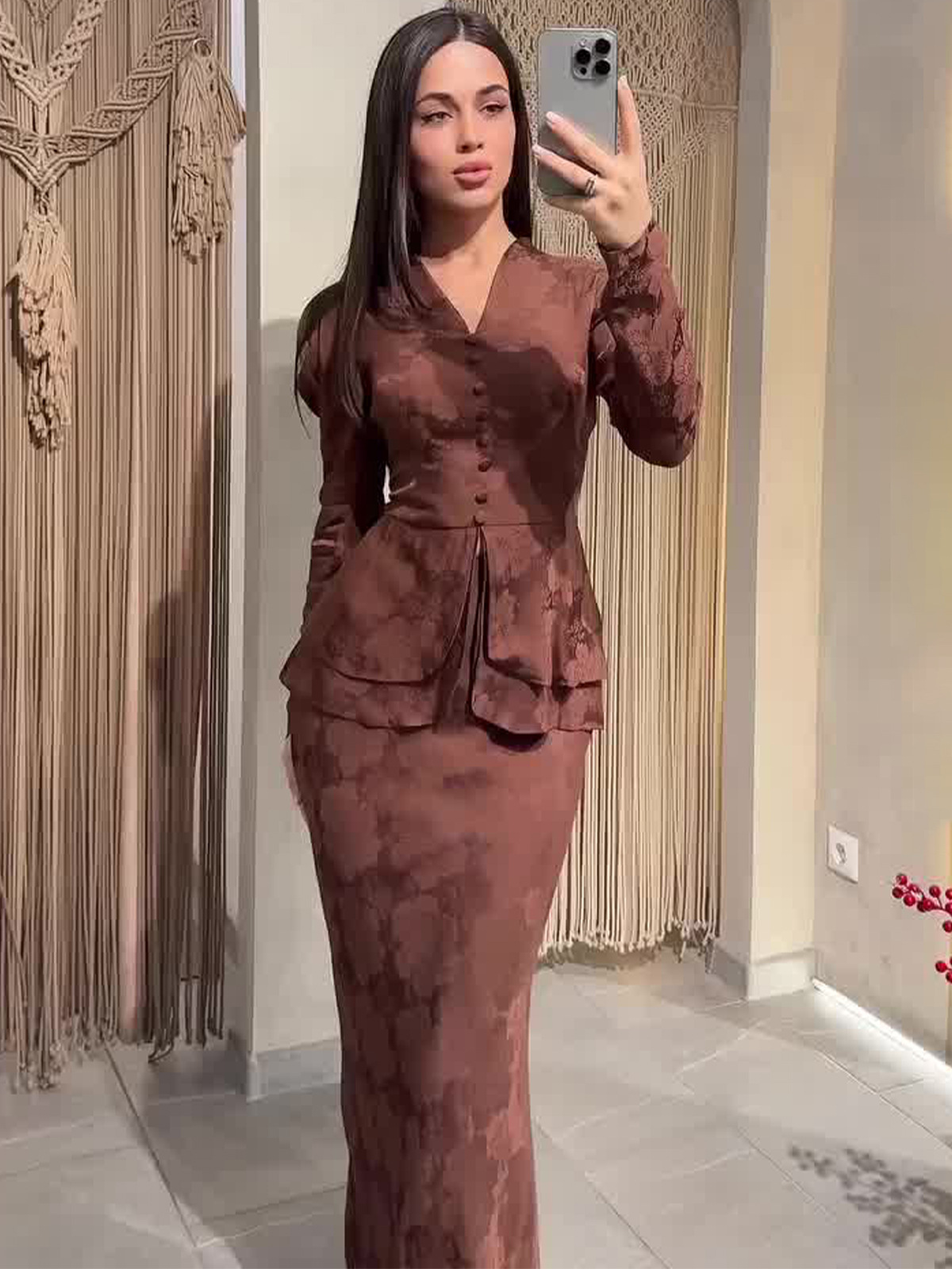 Vintage Floral Elegant Two-Piece Set