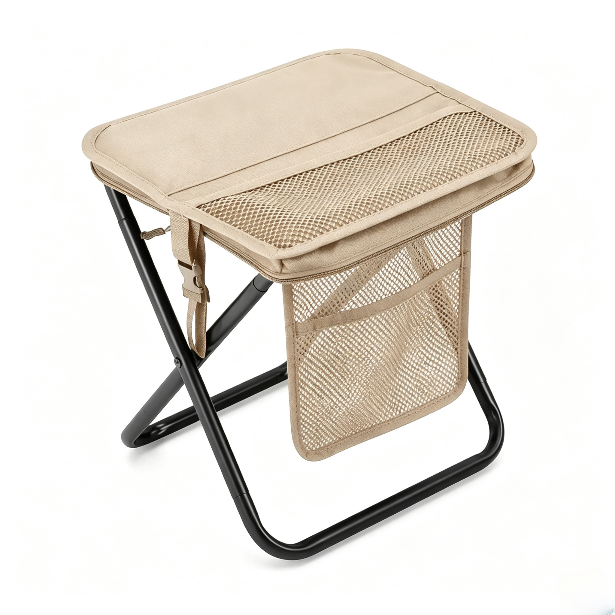 Ultra‑Light Folding Camping Chair with Shoulder Strap, 1.5 lbs Portable Outdoor Chair, 400 lbs Weight Capacity, Two Side Pockets with Hook‑and‑Loop Storage for Camping, Hiking, Fishing & BBQ