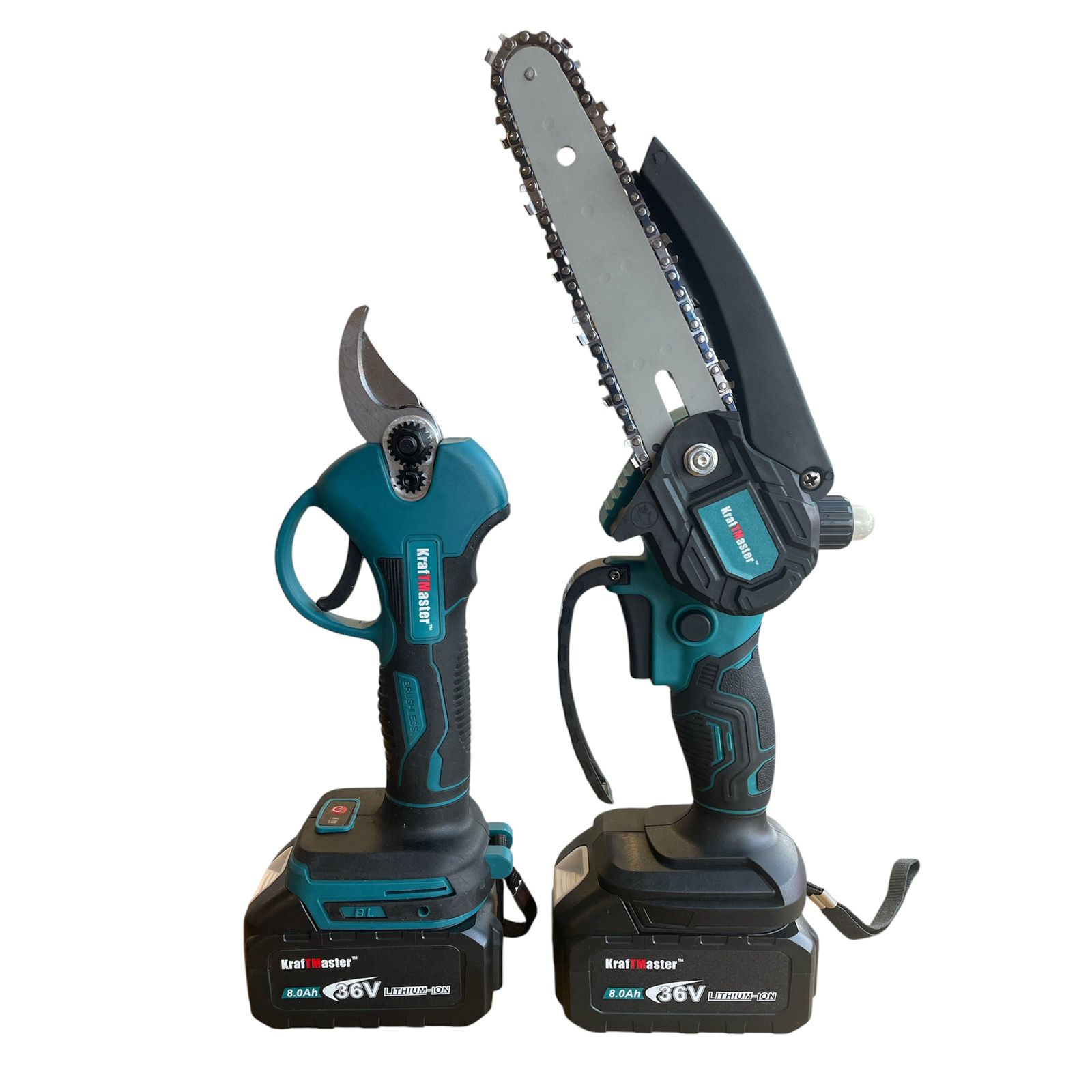 KraftMaster Cordless Set: Professional Pruning Shears and Mini Saw 36V