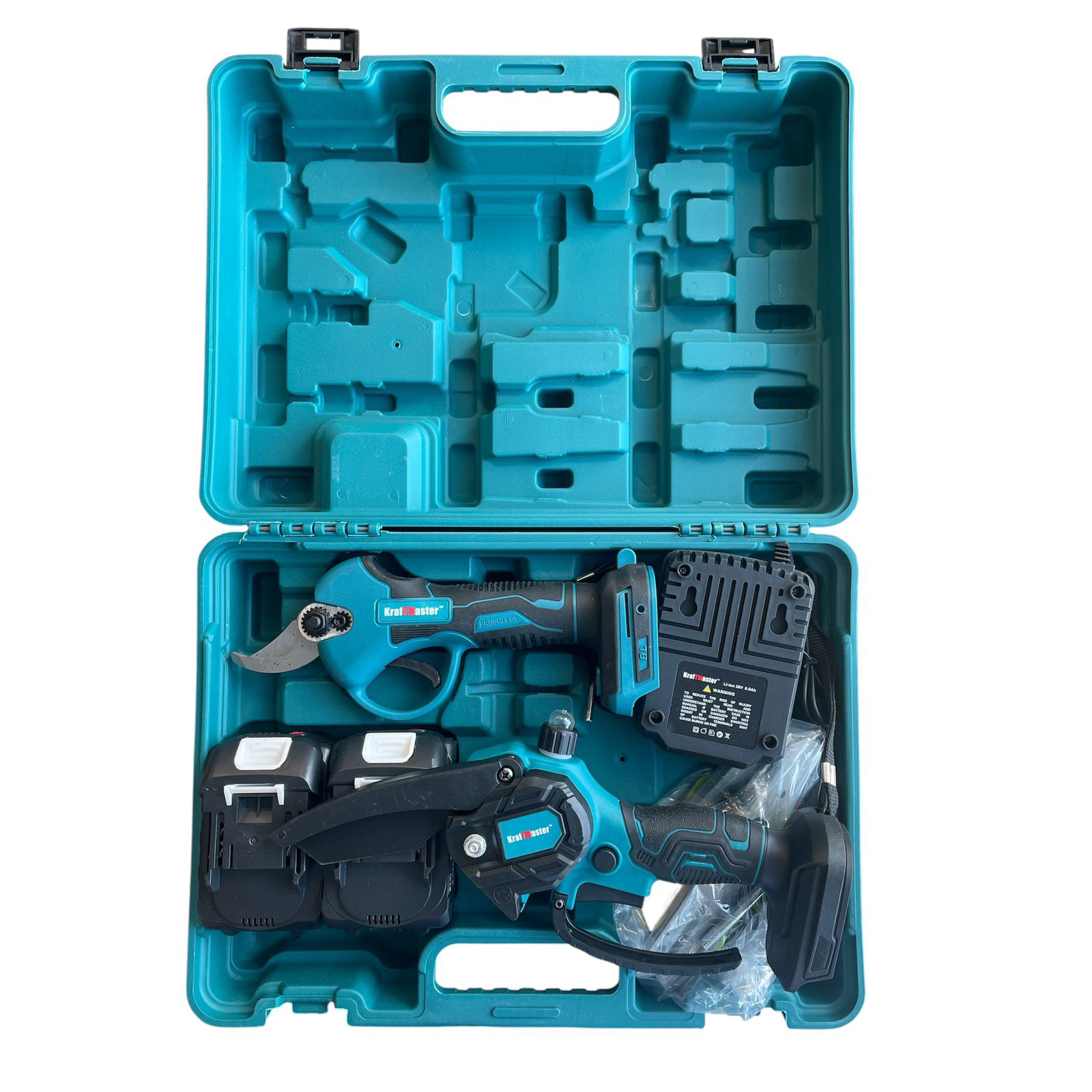 KraftMaster Cordless Set: Professional Pruning Shears and Mini Saw 36V