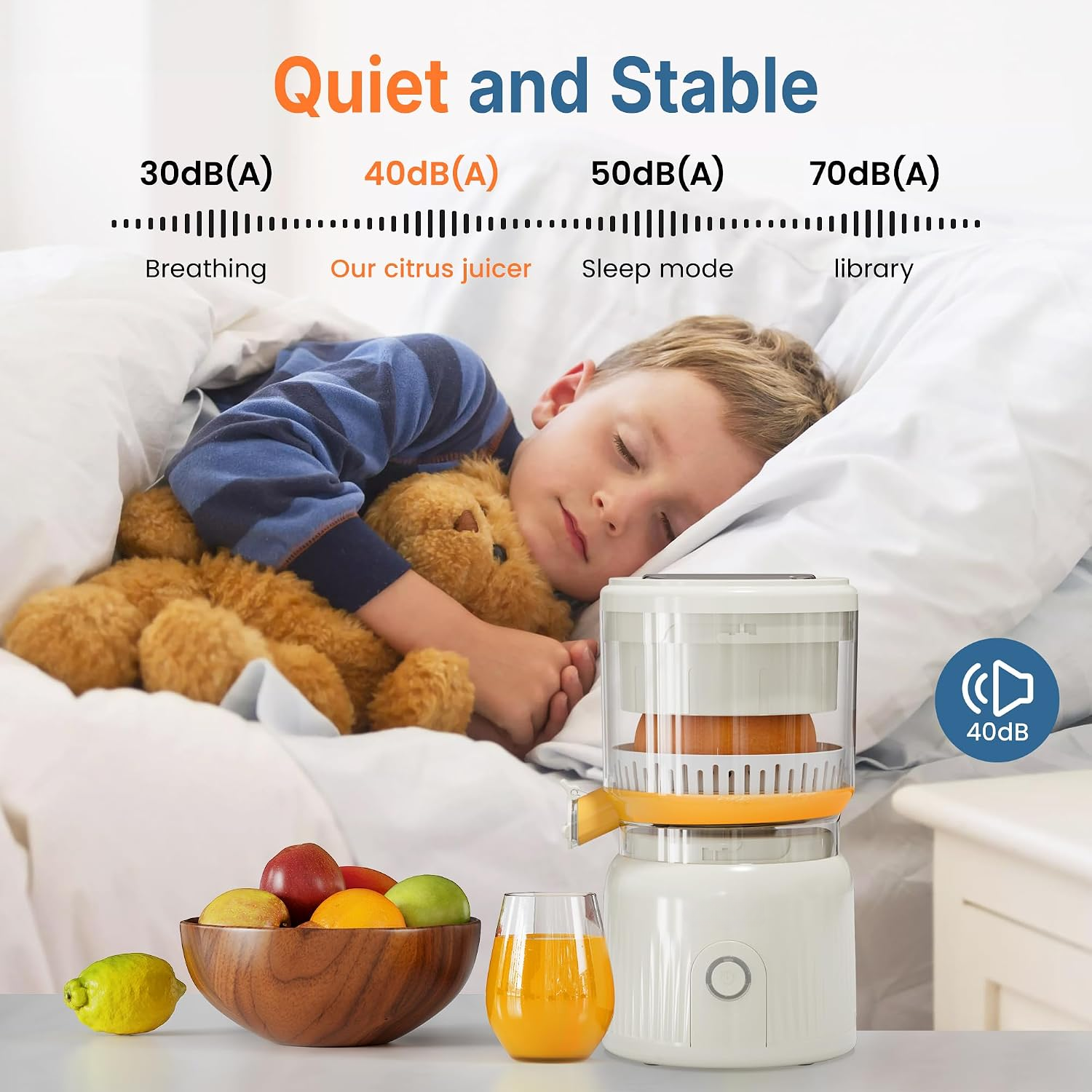 Dual-Head Electric Citrus Juicer, Electric Orange Juicer Machine with Built-in Cutter & Cleaning Brush, Portable Lemon Squeezer One Button Easy to Use for Kitchen