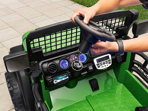 Outfunny 24V/12V Kids Ride on Truck, 4WD/2WD 2 Seater Electric Ride on Toys Car for Big Kids w/ Remote, 4x200W Motor