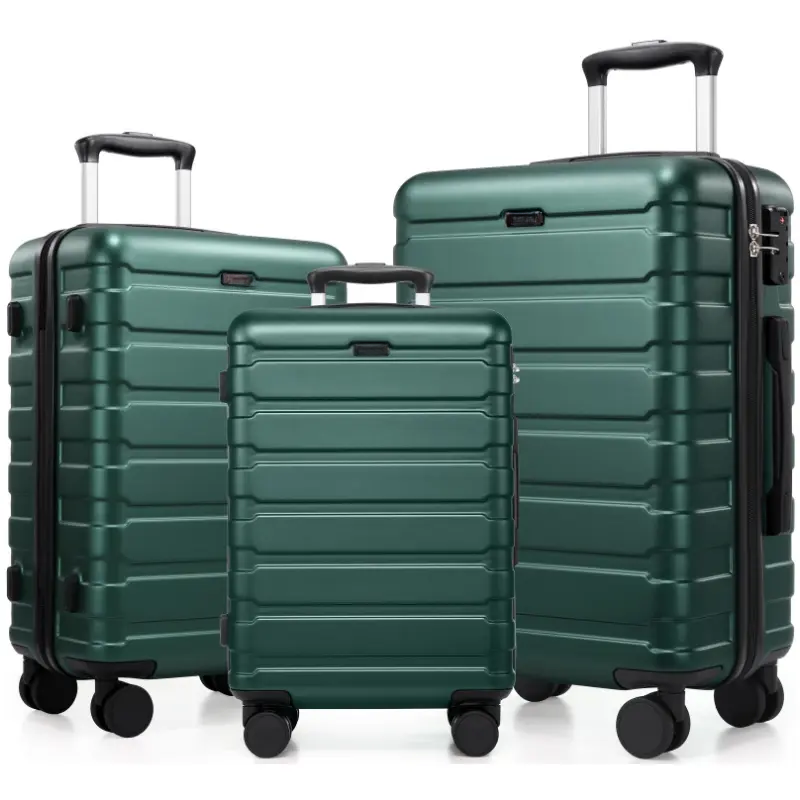 3 Piece Luggage Set, Unisex Synthetic Hardshell Suitcases with 4-Wheel Spinners and TSA Lock for Travel, Luggage Sets, 3 Piece Set