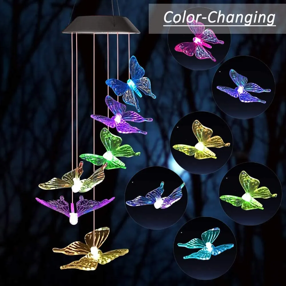 Wind Chime Butterfly LED Solar Light